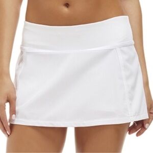 Fabletics White Tennis Skort with Attached Built In Shorts